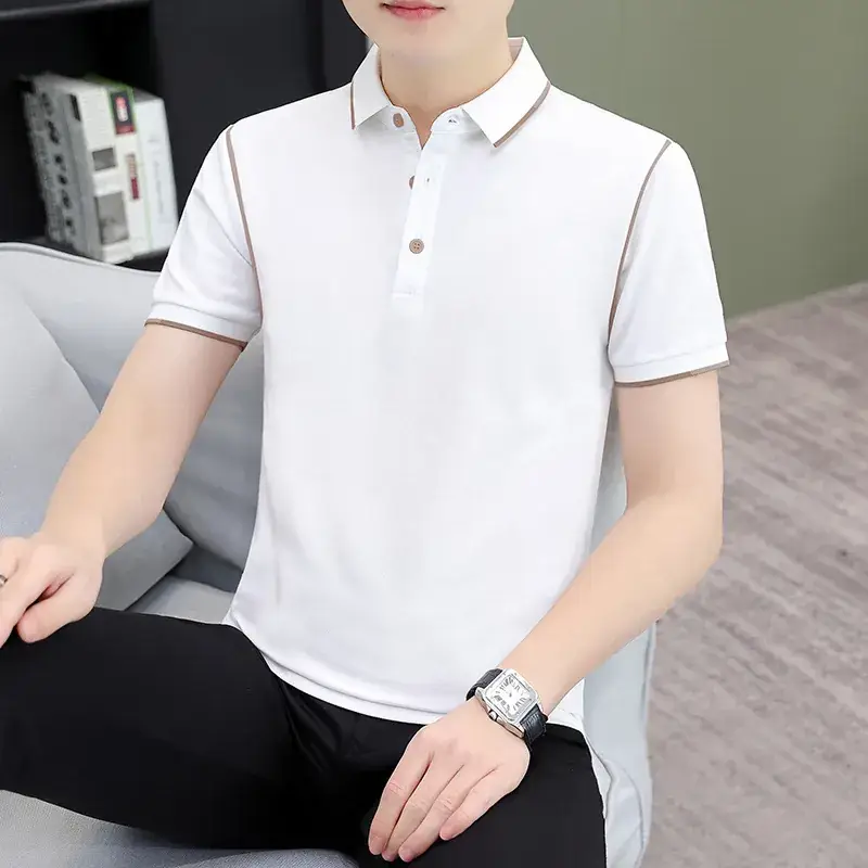 Men's Green Polo Shirt with Black Trim - Image 10