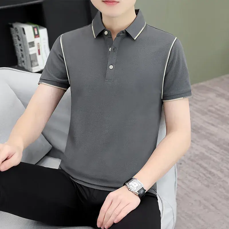 Men's Green Polo Shirt with Black Trim - Image 12
