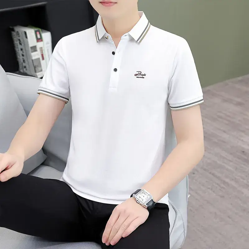 Men's Green Polo Shirt with Black Trim - Image 18