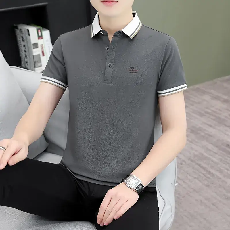Men's Green Polo Shirt with Black Trim - Image 20