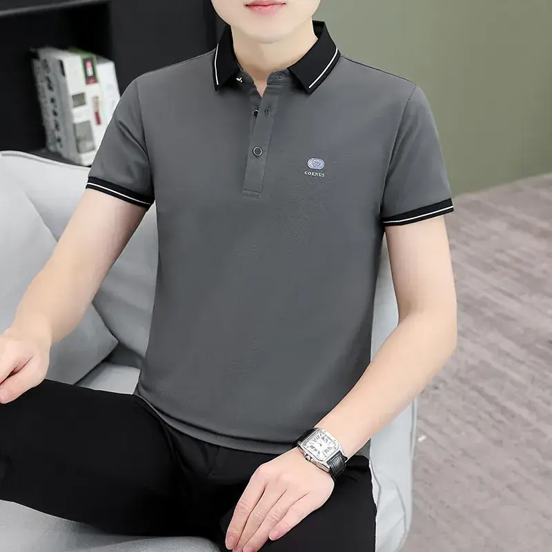 Men's Green Polo Shirt with Black Trim - Image 33