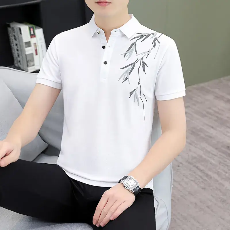 Men's Green Polo Shirt with Black Trim - Image 35