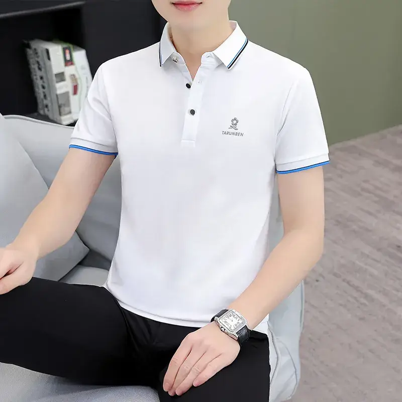 Men's Green Polo Shirt with Black Trim - Image 6