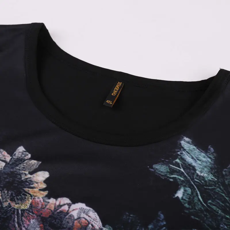 Bi Meng Large Size Printed Long Sleeve T-Shirt - Image 4