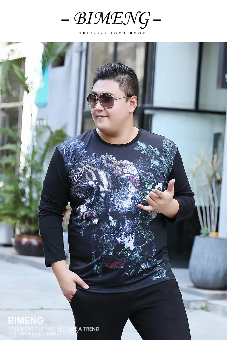Bi Meng Large Size Printed Long Sleeve T-Shirt — feature 6