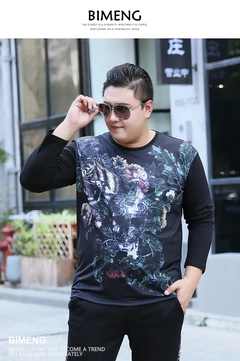 Bi Meng Large Size Printed Long Sleeve T-Shirt — feature 7