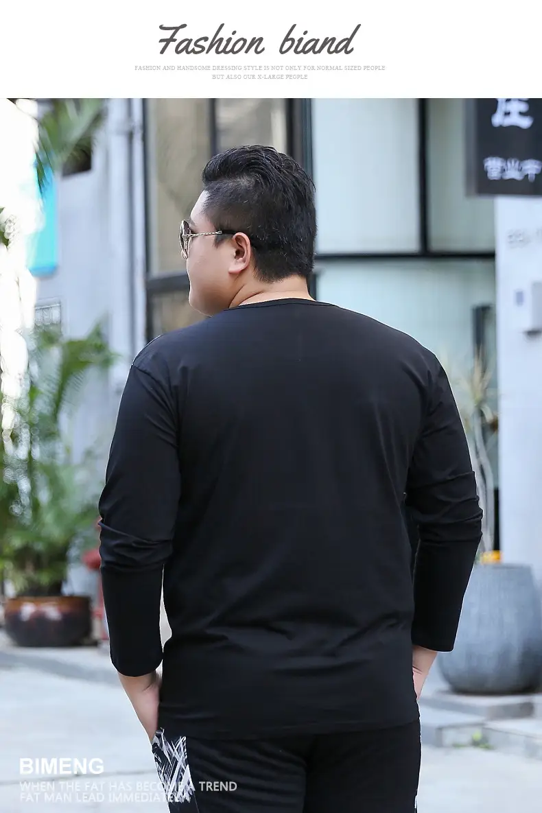 Bi Meng Large Size Printed Long Sleeve T-Shirt — feature 9