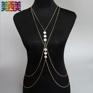 European American Vintage Body Chain Necklace Single Layer — feature 11