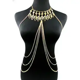 European American Vintage Body Chain Necklace Single Layer — feature 2