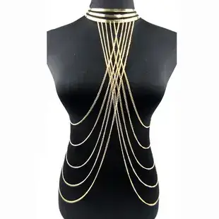 European American Vintage Body Chain Necklace Single Layer — feature 3
