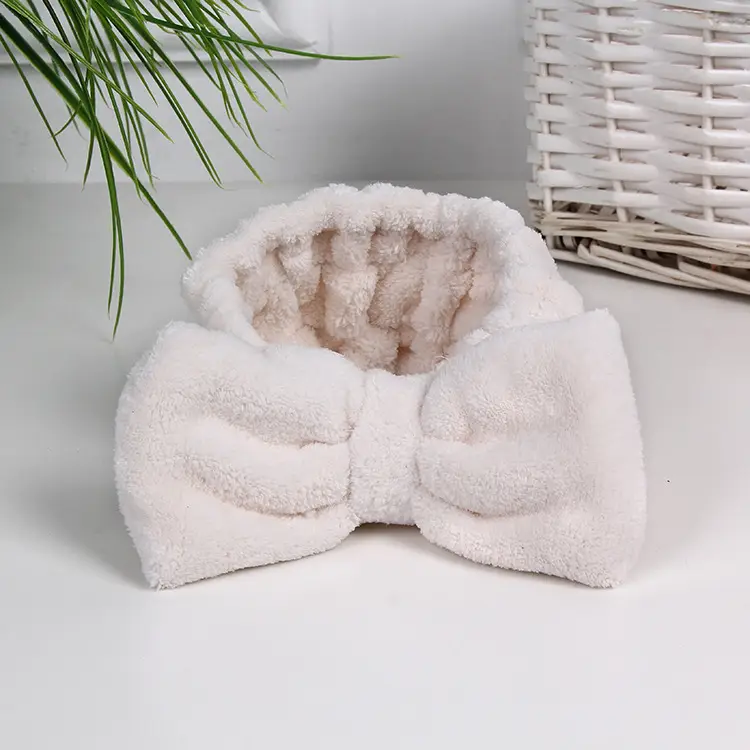 Japanese Style Fleece Headband with Bow for Women - Image 2