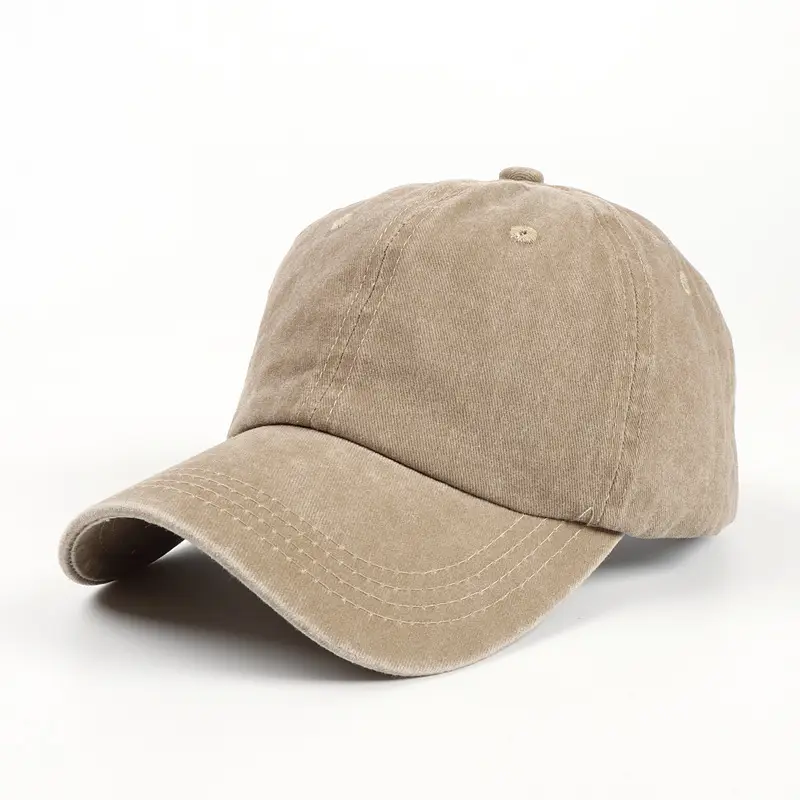Washed Cotton Baseball Cap for Men Women Coral Curved Brim - Image 2