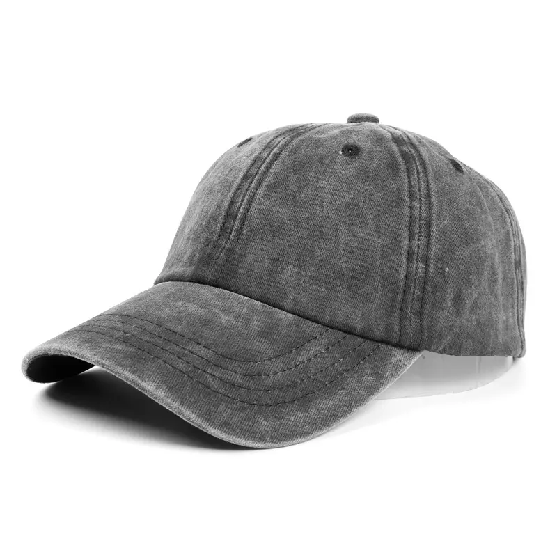 Washed Cotton Baseball Cap for Men Women Coral Curved Brim - Image 3