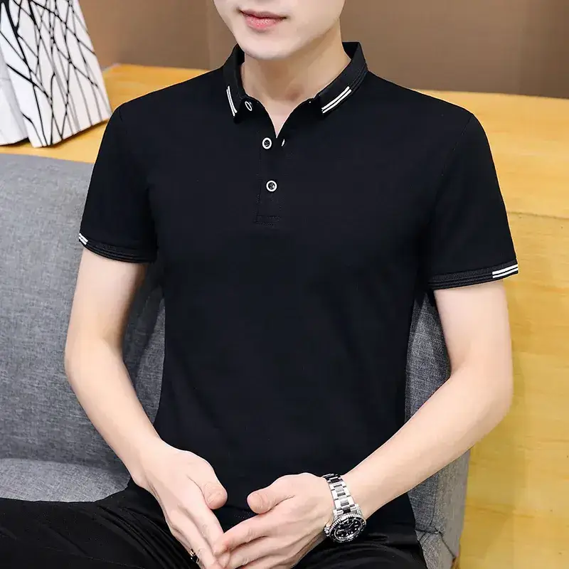 Men's White Polo T-Shirt Short Sleeve Casual Wear - Image 27