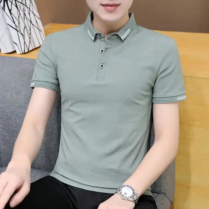 Men's White Polo T-Shirt Short Sleeve Casual Wear - Image 30