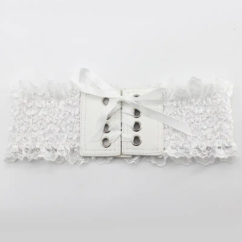 Black Lace Girdle Waist Belt for Women