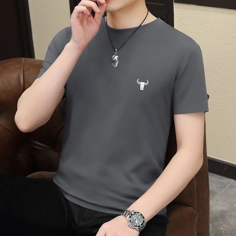 Men's 2024 Green Short Sleeve T-Shirt Round Neck Casual Summer Wear - Image 22