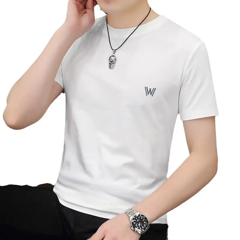 Men's 2024 Green Short Sleeve T-Shirt Round Neck Casual Summer Wear - Image 25