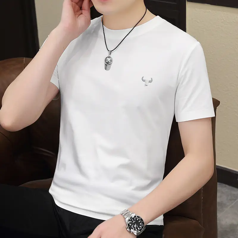 Men's 2024 Green Short Sleeve T-Shirt Round Neck Casual Summer Wear - Image 11