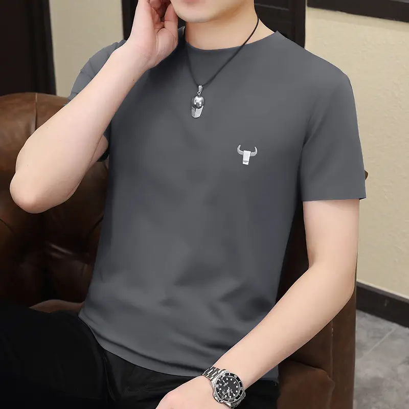 Men's 2024 Green Short Sleeve T-Shirt Round Neck Casual Summer Wear - Image 13