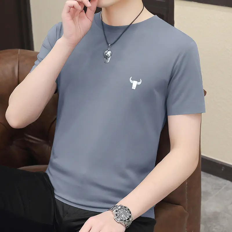 Men's 2024 Green Short Sleeve T-Shirt Round Neck Casual Summer Wear - Image 14