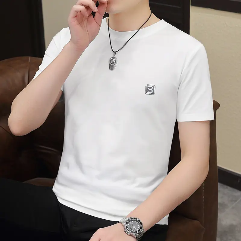 Men's 2024 Green Short Sleeve T-Shirt Round Neck Casual Summer Wear - Image 16