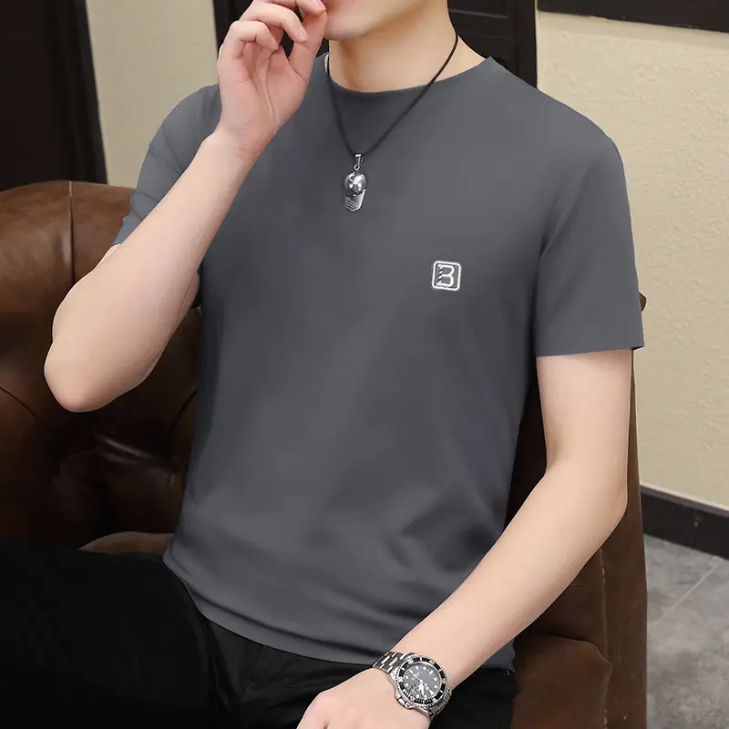 Men's 2024 Green Short Sleeve T-Shirt Round Neck Casual Summer Wear - Image 18
