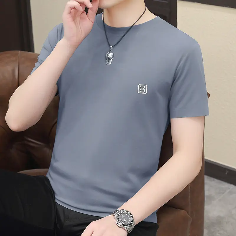 Men's 2024 Green Short Sleeve T-Shirt Round Neck Casual Summer Wear - Image 19