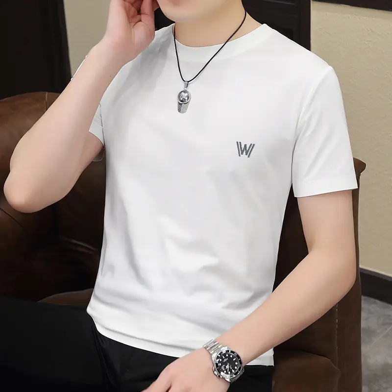 Men's 2024 Green Short Sleeve T-Shirt Round Neck Casual Summer Wear - Image 6