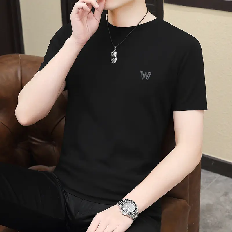 Men's 2024 Green Short Sleeve T-Shirt Round Neck Casual Summer Wear - Image 7
