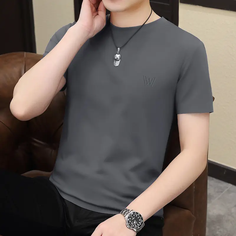 Men's 2024 Green Short Sleeve T-Shirt Round Neck Casual Summer Wear - Image 8