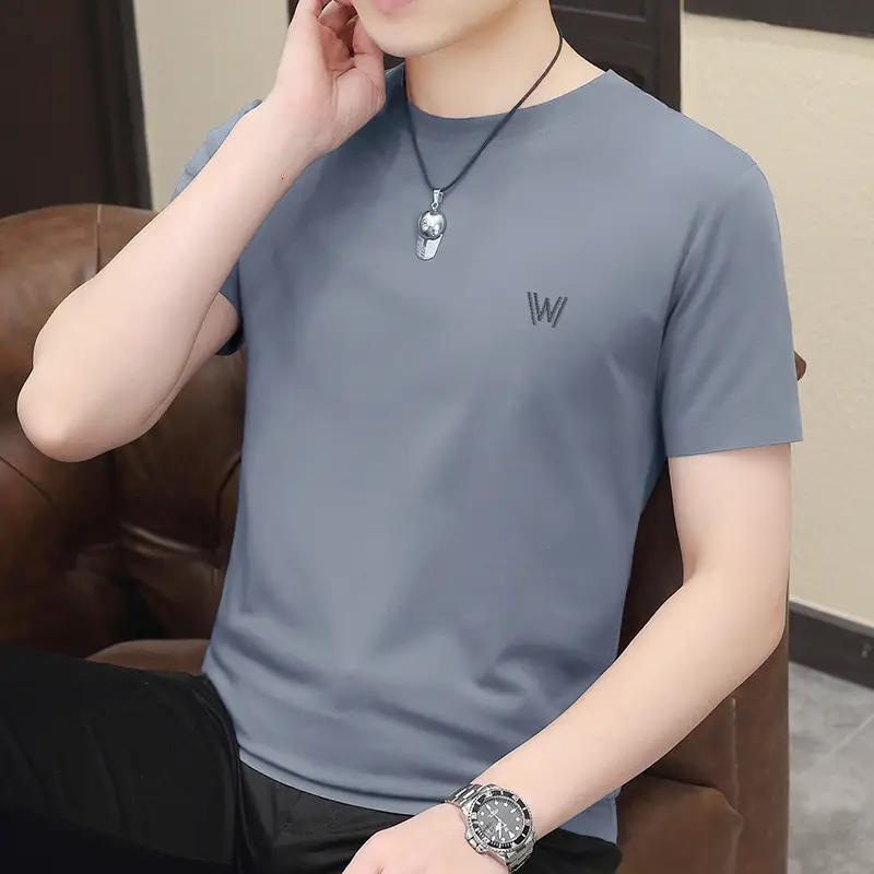 Men's 2024 Green Short Sleeve T-Shirt Round Neck Casual Summer Wear - Image 9