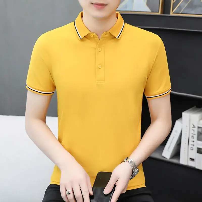 Men's Beige Polo T-Shirt 2025 Casual Base Top - Image 11