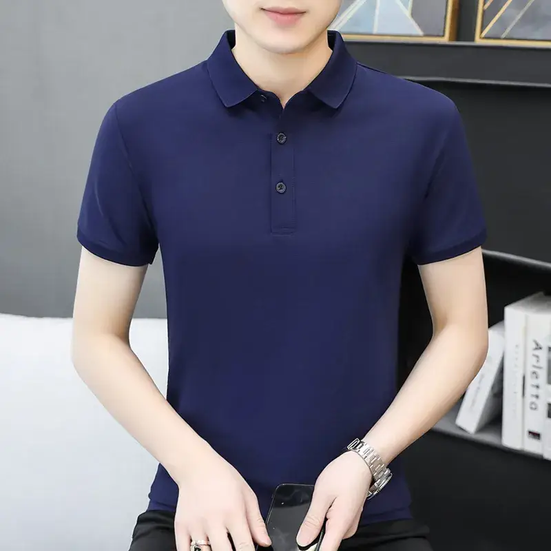 Men's Beige Polo T-Shirt 2025 Casual Base Top - Image 3