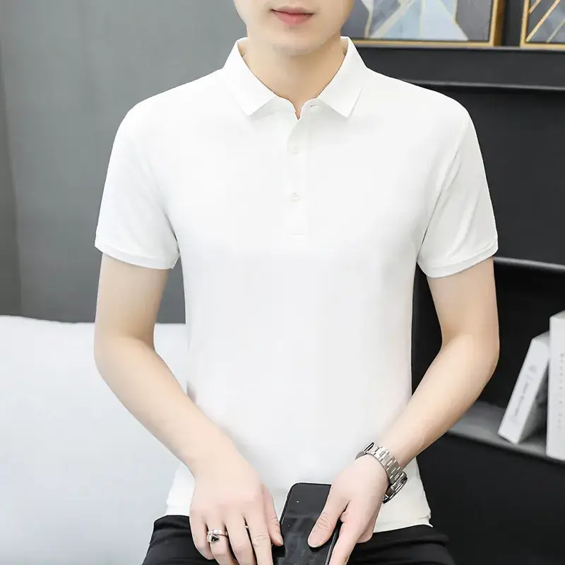 Men's Beige Polo T-Shirt 2025 Casual Base Top - Image 4