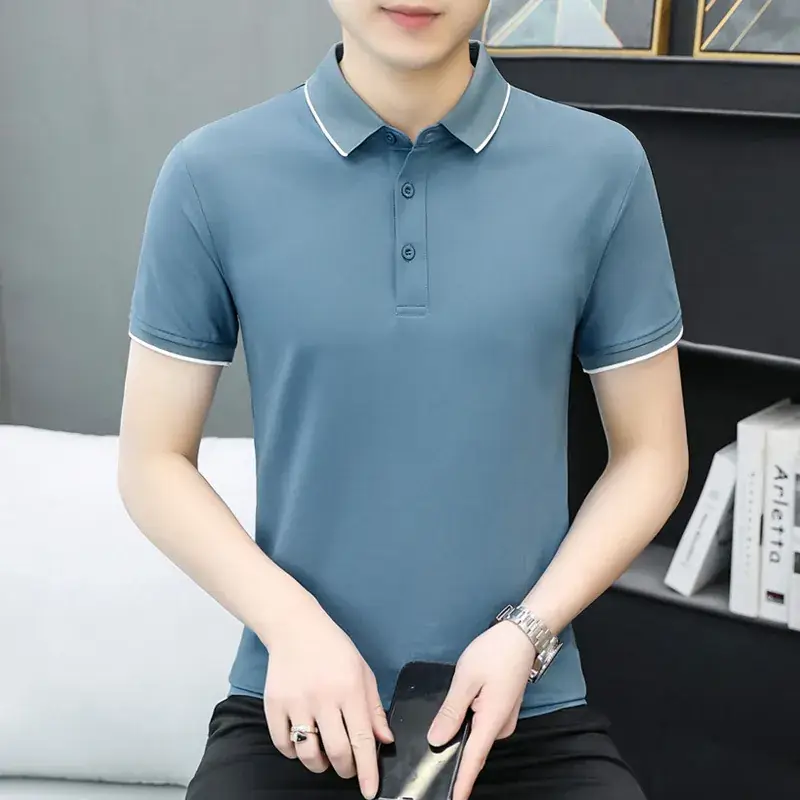 Men's Beige Polo T-Shirt 2025 Casual Base Top - Image 8