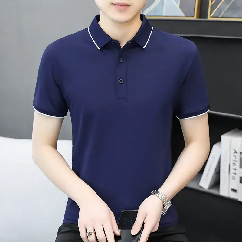 Men's Beige Polo T-Shirt 2025 Casual Base Top - Image 9