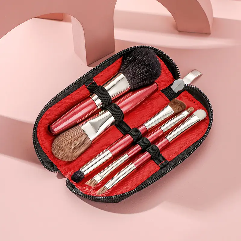 Mini Wool Makeup Brush Set for Beginners Portable - Image 3