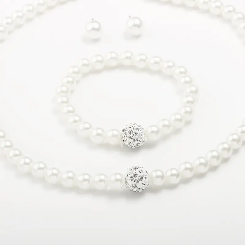 White Pearl Multi Layered Necklace with Earrings Set for Women — feature 10