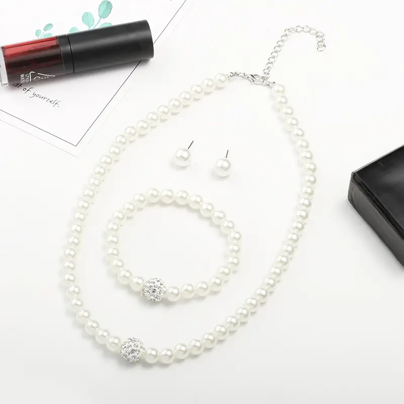 White Pearl Multi Layered Necklace with Earrings Set for Women — feature 12