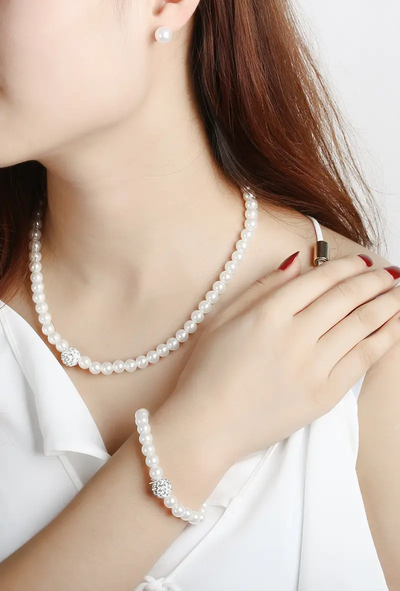 White Pearl Multi Layered Necklace with Earrings Set for Women — feature 16