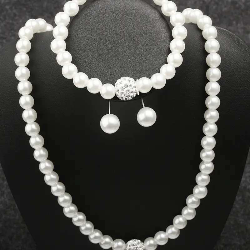 White Pearl Multi Layered Necklace with Earrings Set for Women — feature 9