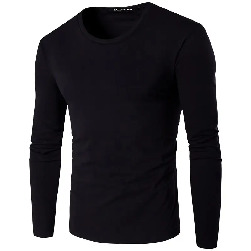 Men's Long Sleeve Olive Green T-Shirt Slim Fit Cotton - Image 4