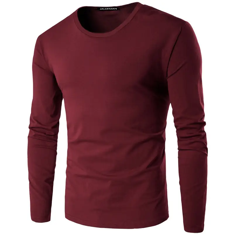 Men's Long Sleeve Olive Green T-Shirt Slim Fit Cotton - Image 6