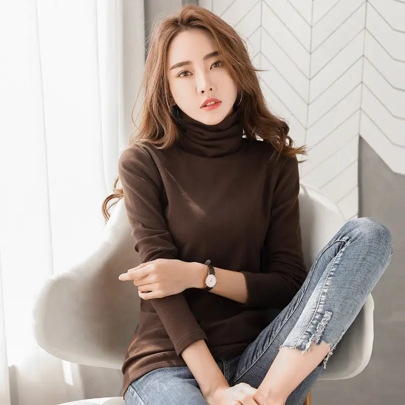 Women Korean Style Long Sleeve T-Shirt Grey