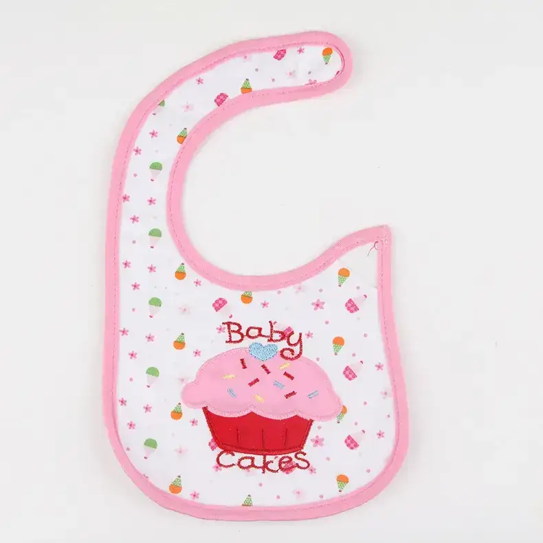Cotton Baby Cartoon Bib Pink Love Mommy Design - Image 5