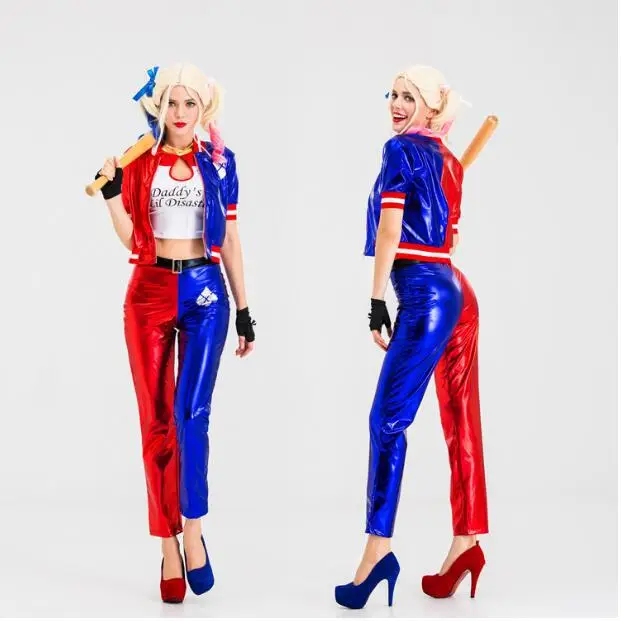 European American Suicide Squad Halloween Costume Harry Quinn