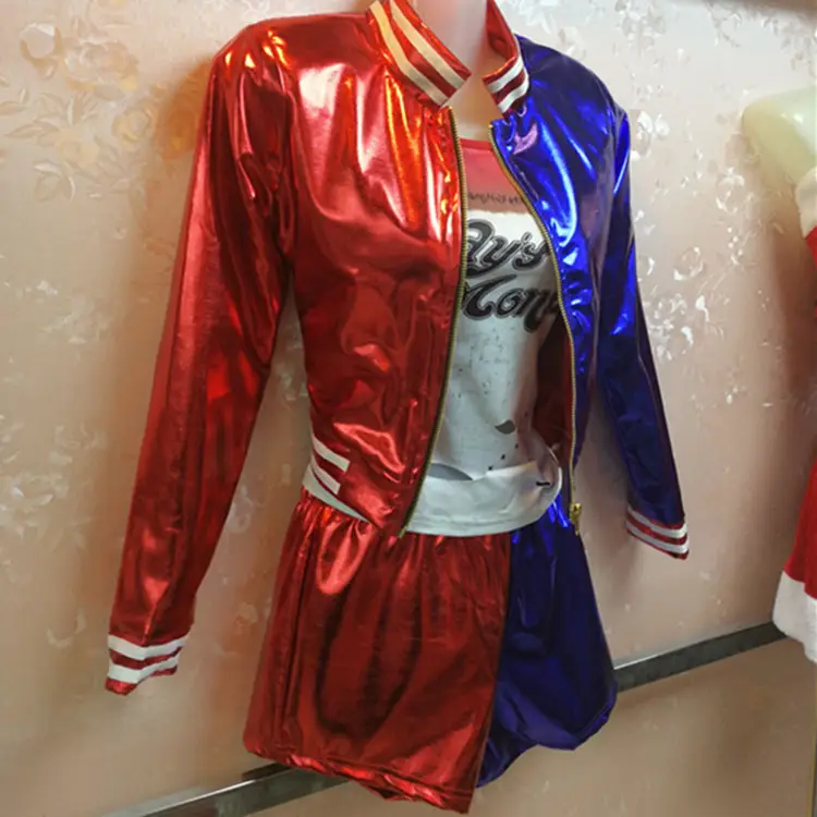 European American Suicide Squad Halloween Costume Harry Quinn