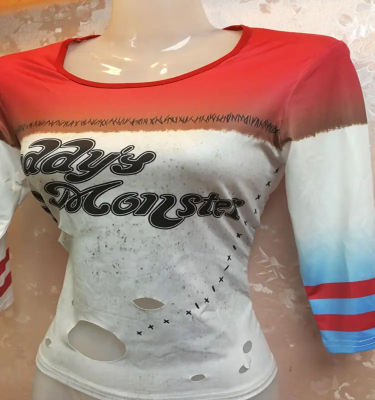 European American Suicide Squad Halloween Costume Harry Quinn