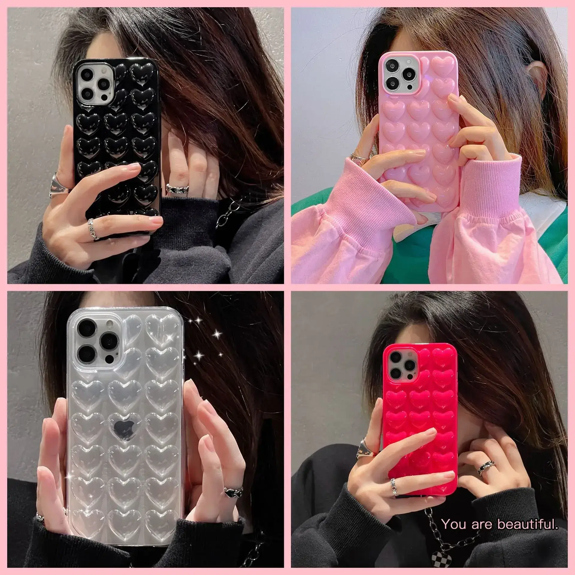 Three-Dimensional Heart Silicone iPhone 17 Pro Case - Image 6